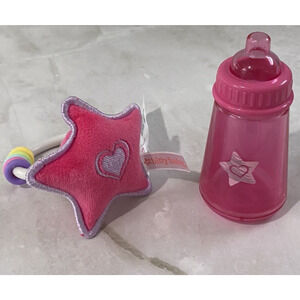 American Girl Bitty Baby Bottle & Rattle Doll Accessory Dolly Nursery Toy Set